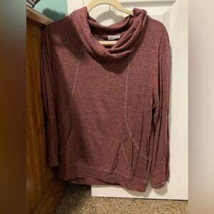 Loveappella Burgundy Cowl Neck Sweater